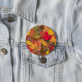 Farbige Herbstblätter Button