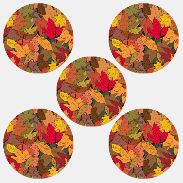 Farbige Herbstblätter Etiketten (Gruppe)
