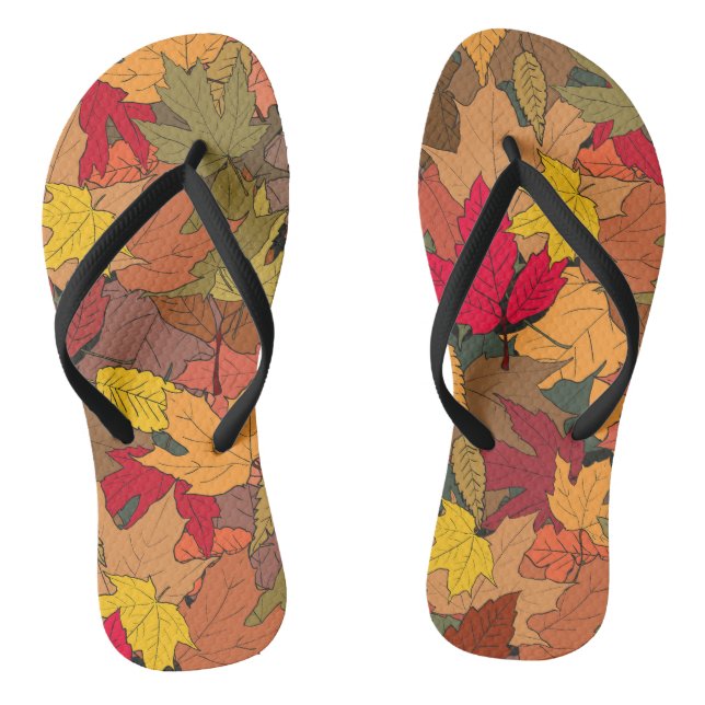 Farbige Herbstblätter Flip Flops (Fußbett)