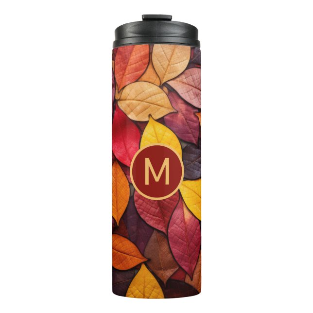Farbige Herbstblätter für die benutzerdefinierte M Thermosbecher (Vorderseite)