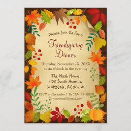 Farbige Herbstblätter für Erntedank Einladung