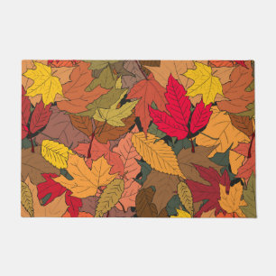 Farbige Herbstblätter Fußmatte