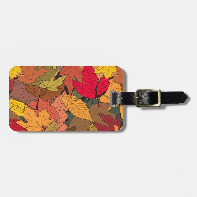 Farbige Herbstblätter Gepäckanhänger (Vorderseite horizontal)