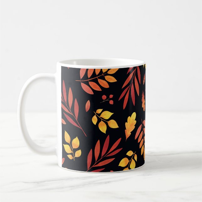 Farbige Herbstblätter Kaffeetasse (Links)