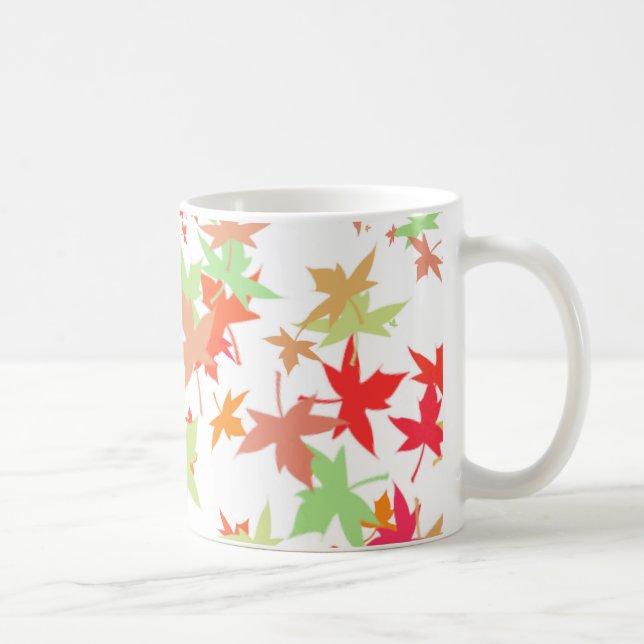 Farbige Herbstblätter Kaffeetasse (Rechts)