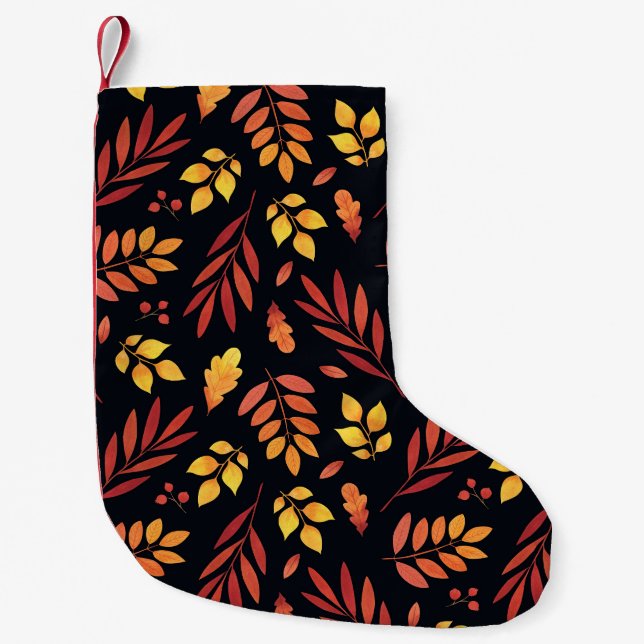 Farbige Herbstblätter Kleiner Weihnachtsstrumpf (Vorderseite)