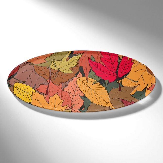 Farbige Herbstblätter Namenschild (Vorderseite)