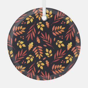 Farbige Herbstblätter Ornament Aus Glas