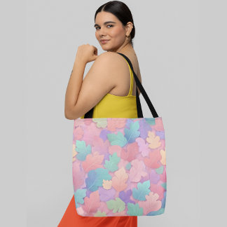 Farbige Herbstblätter pastellfarben Hintergrund Tasche