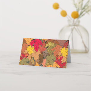 Farbige Herbstblätter Platzkarte