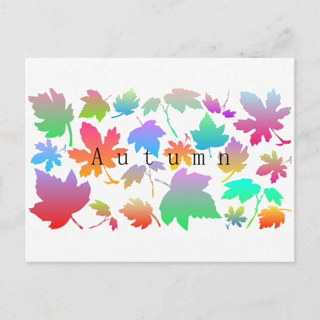 Farbige Herbstblätter Postkarte (Vorderseite)