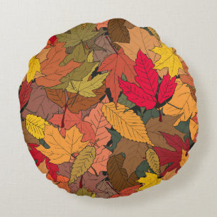 Farbige Herbstblätter Rundes Kissen