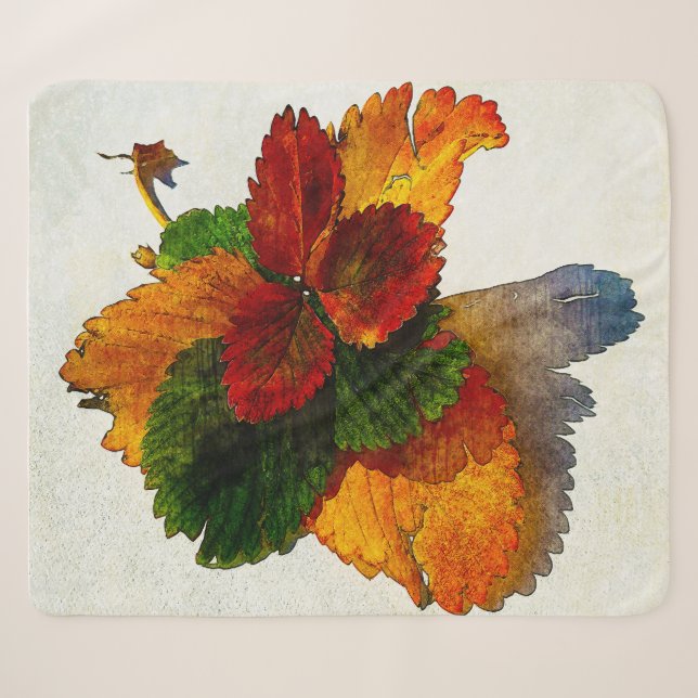 Farbige Herbstblätter Sherpadecke (Vorderseite (Horizontal))
