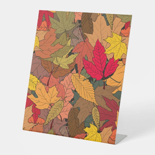 Farbige Herbstblätter Sockelschild (Vorderseite)