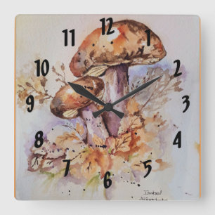 Farbige Herbstfarben Quadratische Wanduhr
