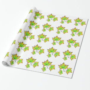 Farbige Herbstlaube Ahornleaf Geschenkpapier