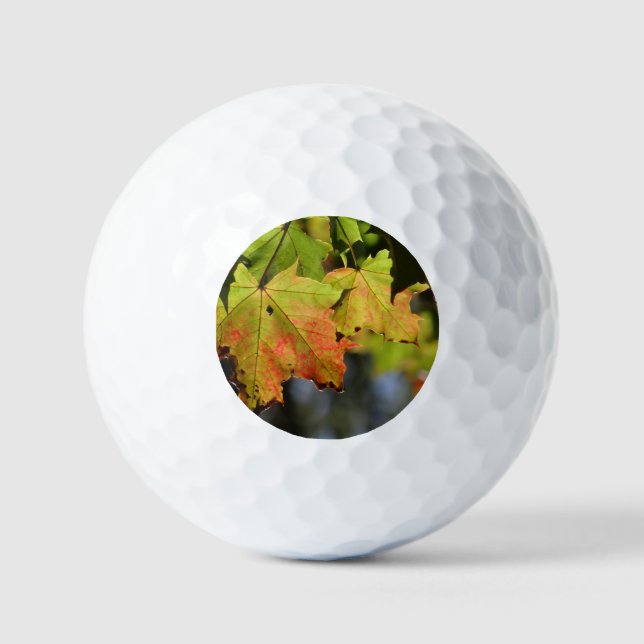 Farbige Herbstlaube Golfball (Vorderseite)