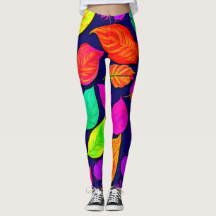 Farbige Herbstlaube Kunstwerk Leggings