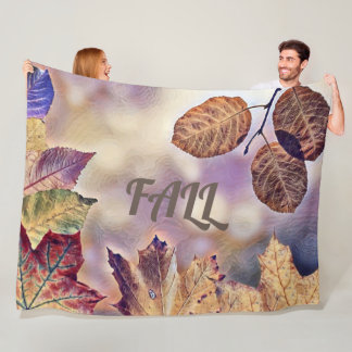 Farbige Herbstlaube mit Herbstfarben Aquarell Fleecedecke