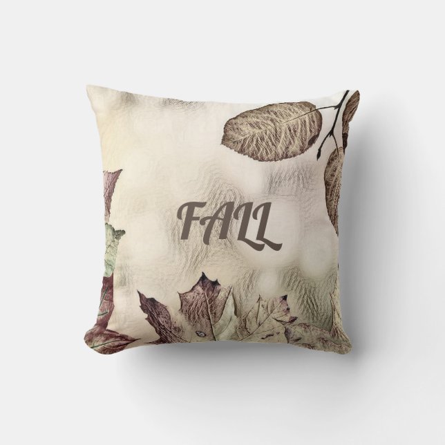 Farbige Herbstlaube mit Herbstfarben Aquarell Kissen (Vorderseite)