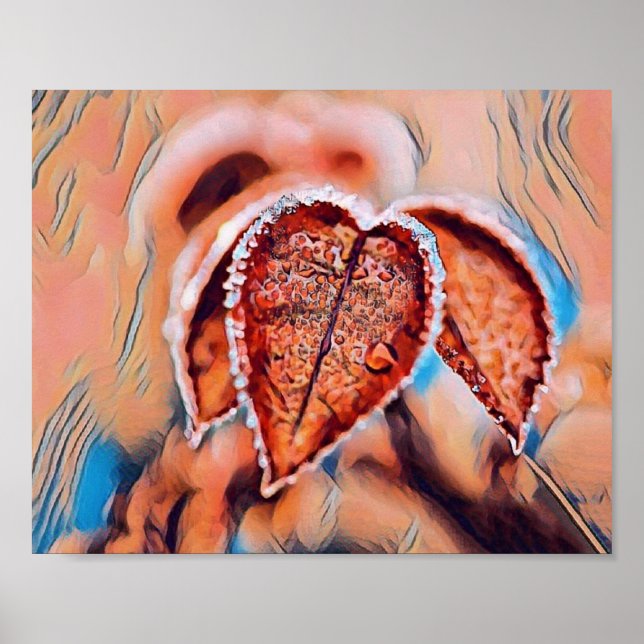 Farbige Herbstlaube mit Herbstfarben Aquarell Poster (Vorne)