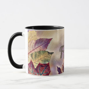 Farbige Herbstlaube mit Herbstfarben Aquarell Tasse