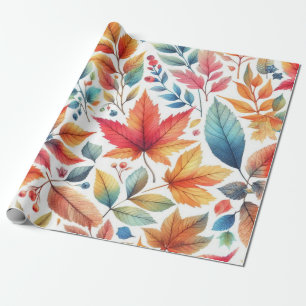 Farbige Herbstlaube Muster Geschenkpapier
