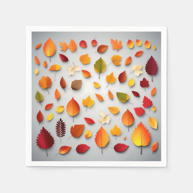 Farbige Herbstlaube Serviette (Vorderseite)