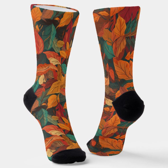 Farbige Herbstlaube Socken (Gewinkelt)