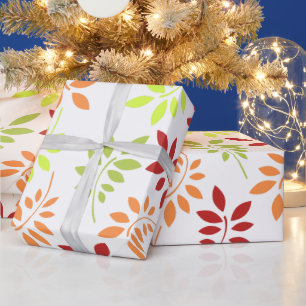 Farbige Herbstreben in warmen Tönen Geschenkpapier