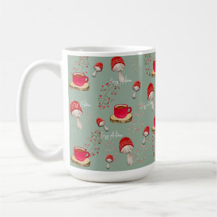 Farbige Herbstwasserfarbe Kaffeemaschine Tasse