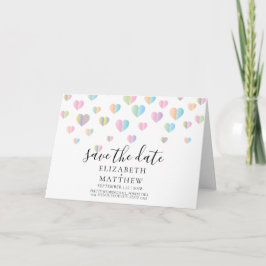 Farbige Herz-Sprenkel Save the Date Design Einladu Einladung