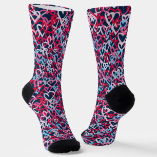Farbige Herzen - Graffiti-Stil Socken