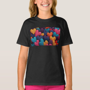 Farbige Herzen mit Texturen T-Shirt