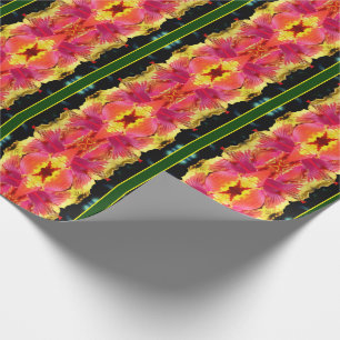 Farbige Hibiskus Blume Nah Abstrakt Geschenkpapier