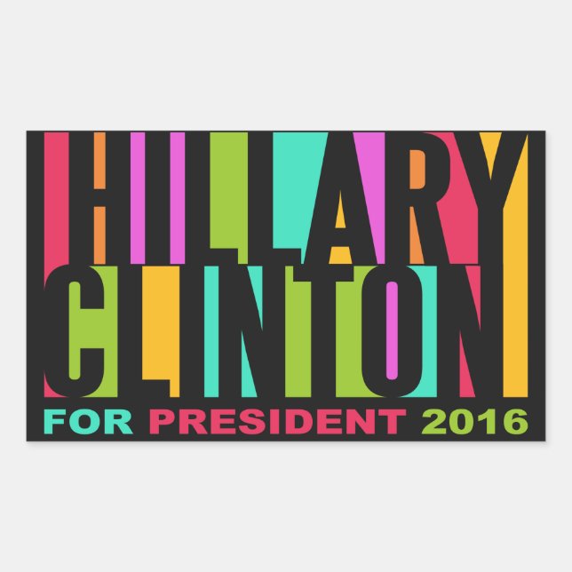 Farbige Hillary Clinton 2016 Aufkleber (Vorderseite)