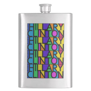 Farbige Hillary Clinton-Flasche 2016 Flachmann