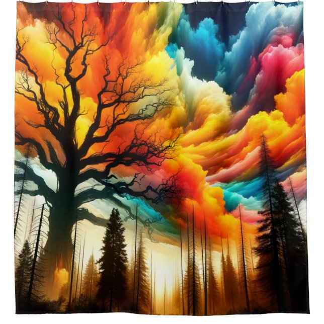 Farbige Himmel Duschvorhang (Vorderseite)