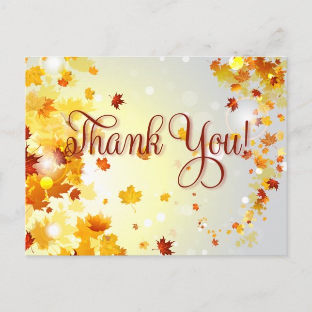 Farbige Hochzeit im Herbst Vielen Dank Postcard No Postkarte (Vorderseite)