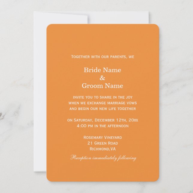 Farbige Hochzeit in Rot, Gelb, Orange und Blume Einladung (Vorderseite)