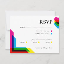 Farbige Hochzeits-RSVP-Karte