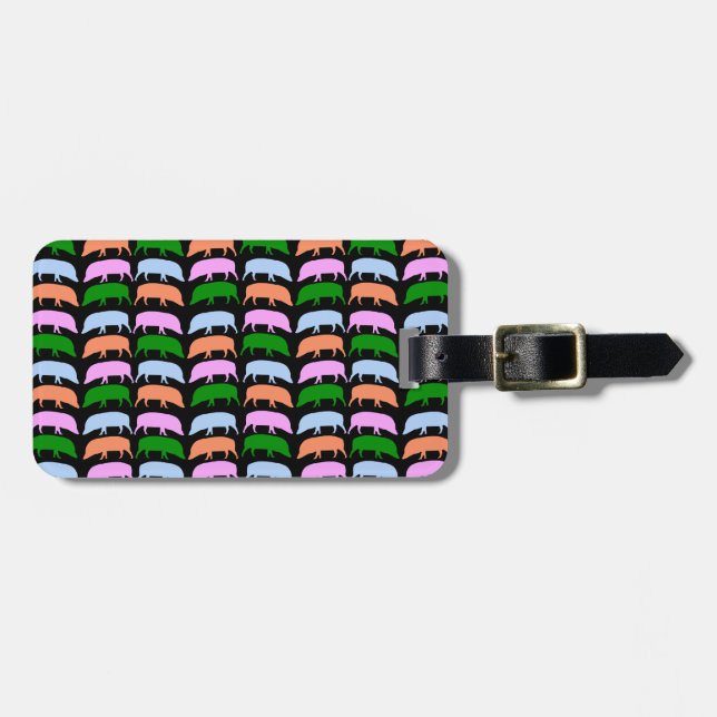 Farbige Hogs Pink Blue Green Orange Custom Gepäckanhänger (Vorderseite horizontal)