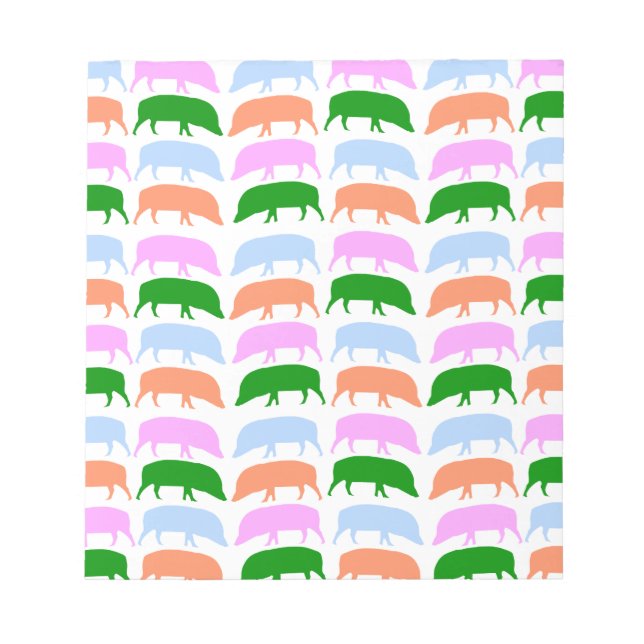 Farbige Hogs Pink Blue Green Orange Notepad Notizblock (Vorderseite)