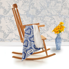 Farbige holländische Tiles Blue Heart on White - I Sherpadecke