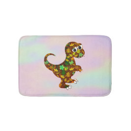 Farbige Hologramm und Dinosaurier Badematte
