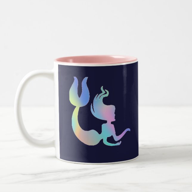 Farbige Holographische Mermaid-Tasse Zweifarbige Tasse (Links)
