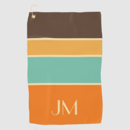 Farbige horizontale Linien im Retrostil Golfhandtuch