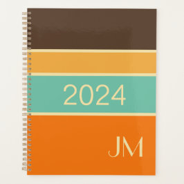 Farbige horizontale Linien im Retrostil Planer