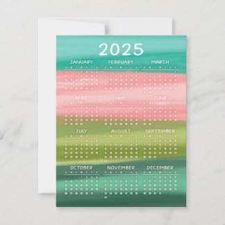 Farbige horizontale Pinselstriche 2025 Magneteinladung