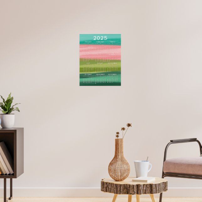 Farbige horizontale Pinselstriche 2025 Poster (Wohnzimmer 3)